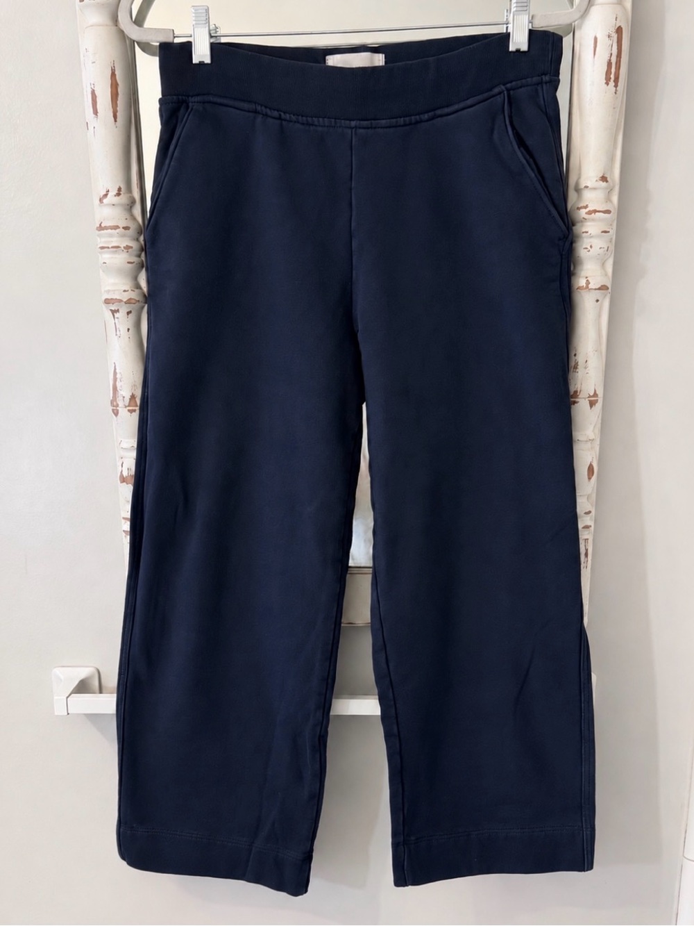 Everlane The Track Wide Leg Pant Navy Organic Cotton M